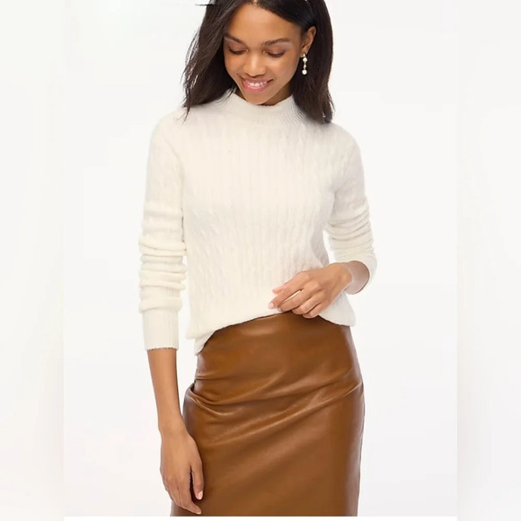 J. Crew Cable Knit Sweater/Ivory NWT - Picture 1 of 4